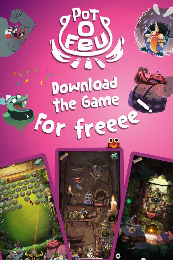 Pot-O-Feu is a beautiful bubble shooter, mixed with a survival game and seasoned with roguelite elements.